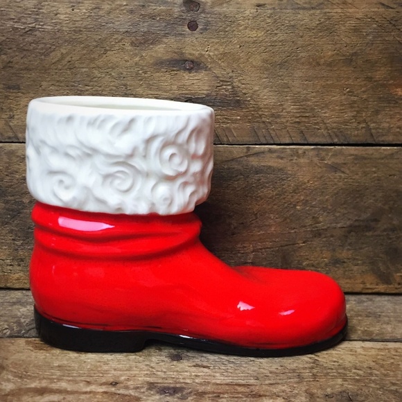 Other - Santa Boot Shaped Planter Vase